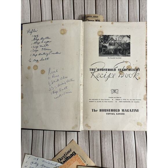 Vtg SEARCHLIGHT RECIPE COOKBOOK By Household Magazine 1946 Handwritten Recipes - Picture 4 of 10